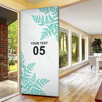 Custom New Zealand Football Door Cover Aotearoa Pride Aqua Version - Polynesian Pride