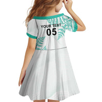 Custom New Zealand Football Family Matching Short Sleeve Bodycon Dress and Hawaiian Shirt Aotearoa Pride Aqua Version LT05 - Polynesian Pride