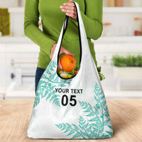 Custom New Zealand Football Grocery Bag Aotearoa Pride Aqua Version - Polynesian Pride