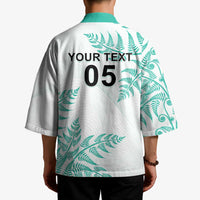 Custom New Zealand Football Kimono Aotearoa Pride Aqua Version - Polynesian Pride