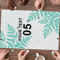 Custom New Zealand Football Puzzle Aotearoa Pride Aqua Version - Polynesian Pride