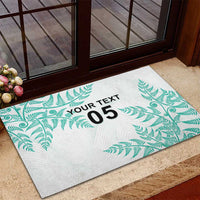 Custom New Zealand Football Rubber Doormat Aotearoa Pride Aqua Version - Polynesian Pride