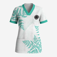 Custom New Zealand Football Scrub Top Aotearoa Pride Aqua Version - Polynesian Pride
