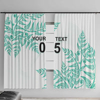 Custom New Zealand Football Window Curtain Aotearoa Pride Aqua Version - Polynesian Pride