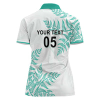 Custom New Zealand Football Women Polo Shirt Aotearoa Pride Aqua Version - Polynesian Pride