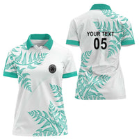 Custom New Zealand Football Women Polo Shirt Aotearoa Pride Aqua Version LT05 - Polynesian Pride