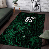 Custom New Zealand Fishing Area Rug Maori Tribal Pattern - Polynesian Pride