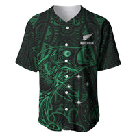 Custom New Zealand Fishing Baseball Jersey Maori Tribal Pattern LT05 Black - Polynesian Pride