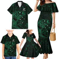 Custom New Zealand Fishing Family Matching Mermaid Dress and Hawaiian Shirt Maori Tribal Pattern LT05 - Polynesian Pride