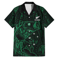 Custom New Zealand Fishing Family Matching Mermaid Dress and Hawaiian Shirt Maori Tribal Pattern LT05 Dad's Shirt - Short Sleeve Black - Polynesian Pride