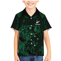 Custom New Zealand Fishing Family Matching Mermaid Dress and Hawaiian Shirt Maori Tribal Pattern LT05 Son's Shirt Black - Polynesian Pride