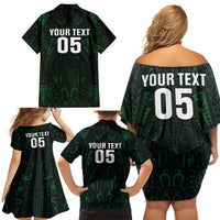 Custom New Zealand Fishing Family Matching Off Shoulder Short Dress and Hawaiian Shirt Maori Tribal Pattern LT05 - Polynesian Pride