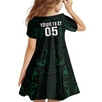 Custom New Zealand Fishing Family Matching Short Sleeve Bodycon Dress and Hawaiian Shirt Maori Tribal Pattern LT05 - Polynesian Pride