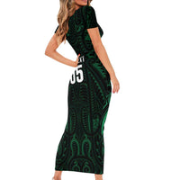 Custom New Zealand Fishing Family Matching Short Sleeve Bodycon Dress and Hawaiian Shirt Maori Tribal Pattern - Polynesian Pride