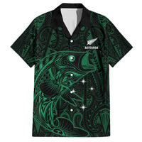 Custom New Zealand Fishing Family Matching Summer Maxi Dress and Hawaiian Shirt Maori Tribal Pattern LT05 Dad's Shirt - Short Sleeve Black - Polynesian Pride