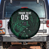 Custom New Zealand Fishing Spare Tire Cover Maori Tribal Pattern LT05 Black - Polynesian Pride
