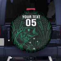Custom New Zealand Fishing Spare Tire Cover Maori Tribal Pattern LT05 No hole Black - Polynesian Pride