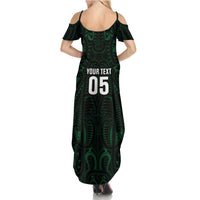 Custom New Zealand Fishing Summer Maxi Dress Maori Tribal Pattern LT05 - Polynesian Pride