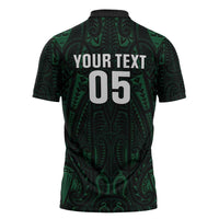 Custom New Zealand Fishing Zipper Polo Shirt Maori Tribal Pattern - Polynesian Pride