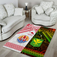 Hawaii And Tahiti Area Rug Coat Of Arms Polynesian Pattern LT05 - Polynesian Pride
