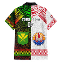Custom Hawaii And Tahiti Family Matching Tank Maxi Dress and Hawaiian Shirt Coat Of Arms Polynesian Pattern LT05 - Polynesian Pride