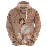 Hawaii Women's Day Zip Hoodie With Polynesian Pattern LT05 - Polynesian Pride