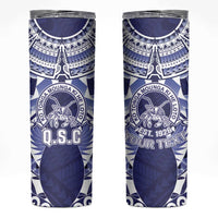 Personalised Tonga Queen Salote College Skinny Tumbler Centenary Navy Version LT05 Navy - Polynesian Pride