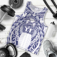 Personalised Tonga Queen Salote College Men Tank Top Centenary White Version LT05 - Polynesian Pride