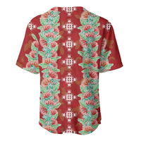 Hawaii Ohia Lehua Baseball Jersey Tropical Vibes Crimson