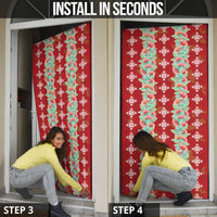 Hawaii Ohia Lehua Door Cover Tropical Vibes Crimson