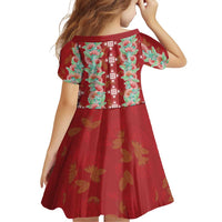 Hawaii Ohia Lehua Family Matching Off Shoulder Maxi Dress and Hawaiian Shirt Tropical Vibes Crimson