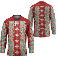 Hawaii Ohia Lehua Hockey Jersey Tropical Vibes Crimson