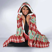 Hawaii Ohia Lehua Hooded Blanket Tropical Vibes Crimson