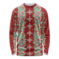 Hawaii Ohia Lehua Long Sleeve Shirt Tropical Vibes Crimson