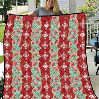 Hawaii Ohia Lehua Quilt Tropical Vibes Crimson LT05 Crimson - Polynesian Pride