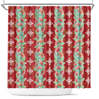 Hawaii Ohia Lehua Shower Curtain Tropical Vibes Crimson