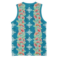 Hawaii Ohia Lehua Basketball Jersey Tropical Vibes Teal