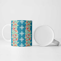 Hawaii Ohia Lehua Ceramic Mug Tropical Vibes Teal