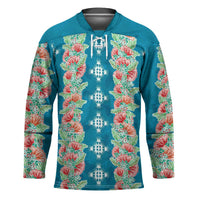 Hawaii Ohia Lehua Hockey Jersey Tropical Vibes Teal