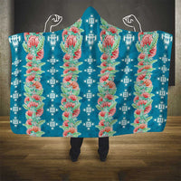 Hawaii Ohia Lehua Hooded Blanket Tropical Vibes Teal