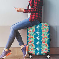 Hawaii Ohia Lehua Luggage Cover Tropical Vibes Teal