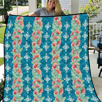 Hawaii Ohia Lehua Quilt Tropical Vibes Teal