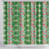 Hawaii Ohia Lehua Shower Curtain Tropical Vibes Green