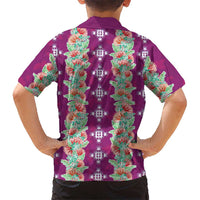Hawaii Ohia Lehua Family Matching Tank Maxi Dress and Hawaiian Shirt Tropical Vibes Fuchsia LT05 - Polynesian Pride