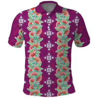 Hawaii Ohia Lehua Polo Shirt Tropical Vibes Fuchsia