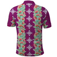 Hawaii Ohia Lehua Polo Shirt Tropical Vibes Fuchsia