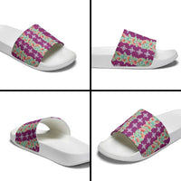 Hawaii Ohia Lehua Slide Sandals Tropical Vibes Fuchsia