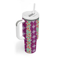Hawaii Ohia Lehua Tumbler With Handle Tropical Vibes Fuchsia