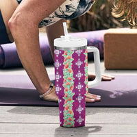 Hawaii Ohia Lehua Tumbler With Handle Tropical Vibes Fuchsia