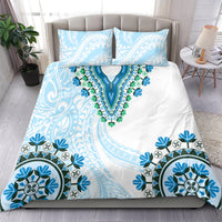 Africa Dashiki Bedding Set With Polynesian Pattern Blue Version